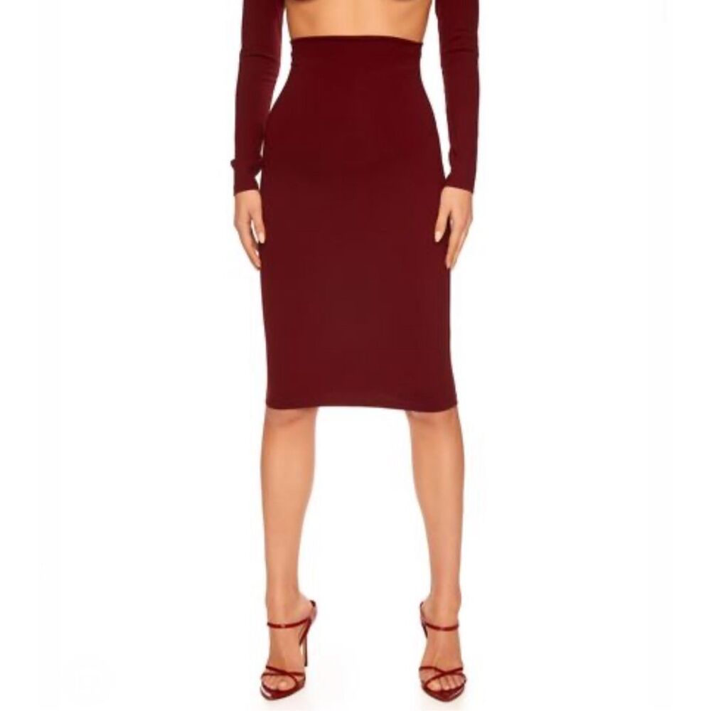 Susana Monaco Slim Midi Skirt in Oxblood Size S